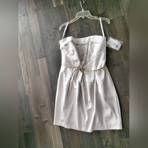 David Bridal Cream Strapless Sundress for Brides